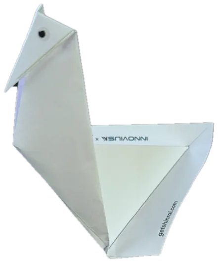 Der Schwan, gefaltet
